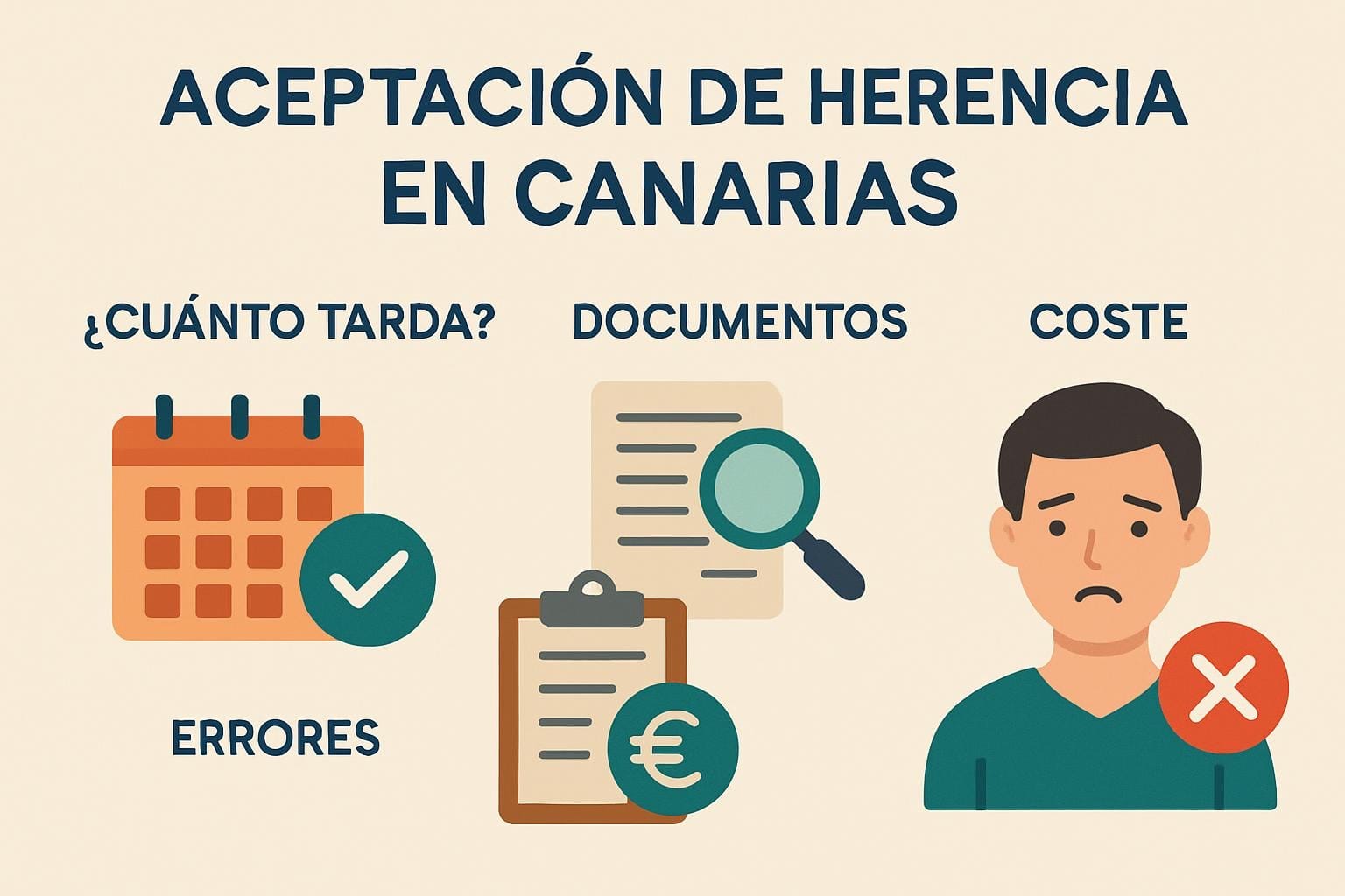 Guía completa, contrastada con legislación española y fuentes oficiales, sobre cuánto tarda realmente una aceptación de herencia en Canarias, qué documentos exige el notario, cuánto cuesta y cuáles son los errores que retrasan el proceso.