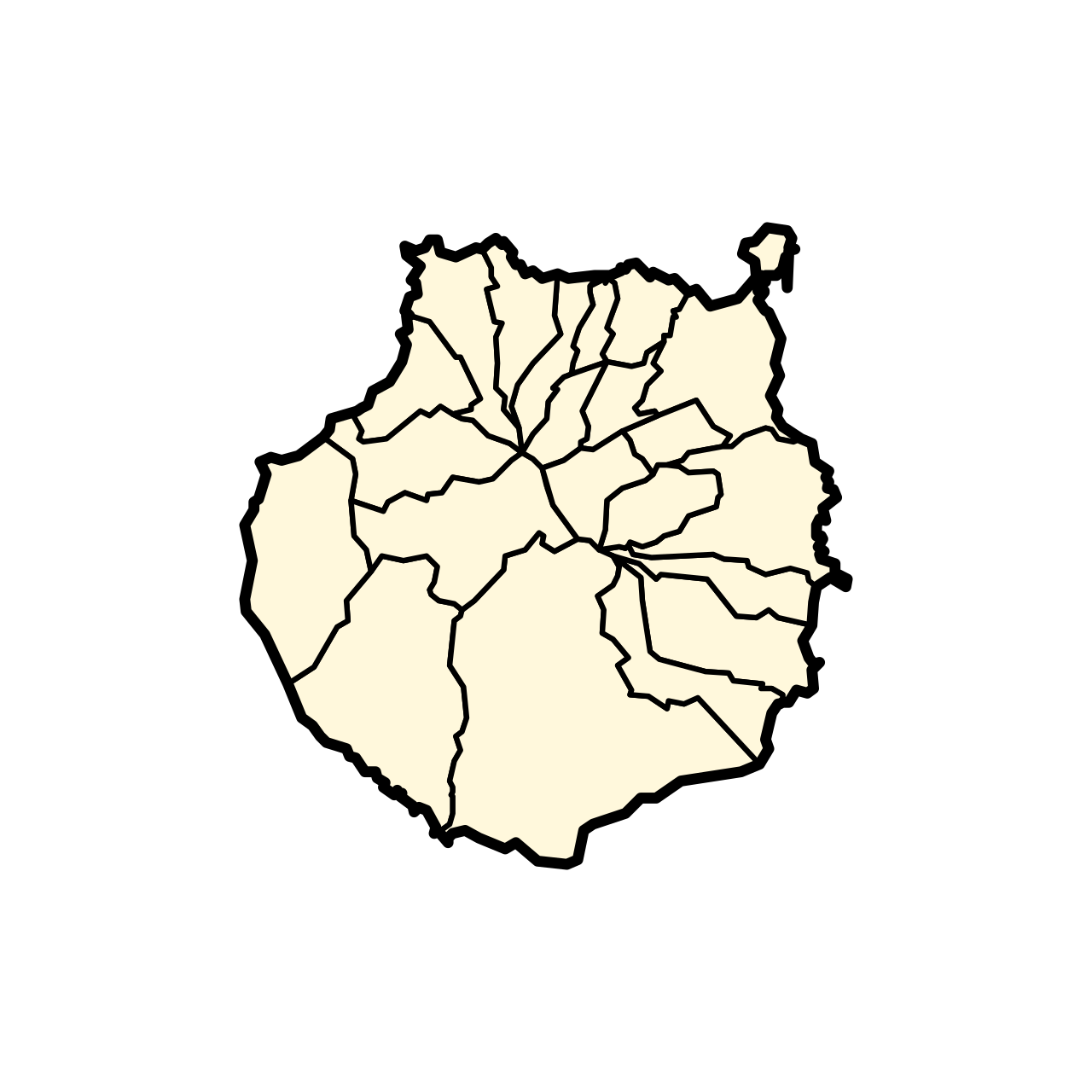 Cartographic silhouette of Gran Canaria