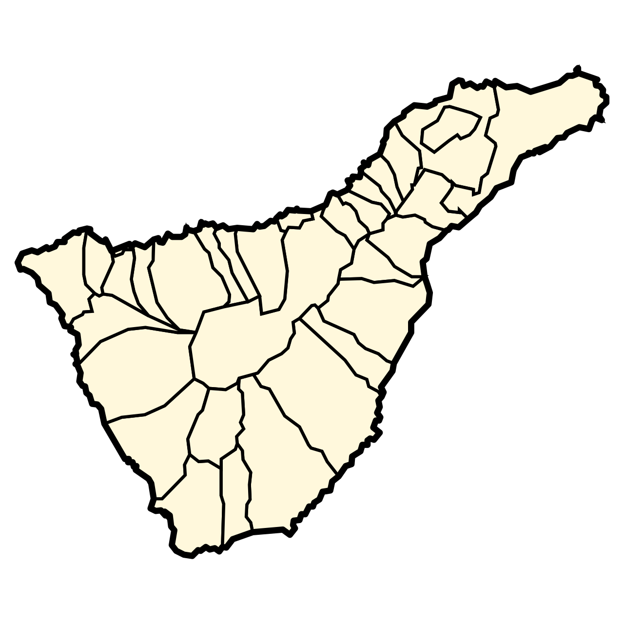 Cartographic silhouette of Tenerife